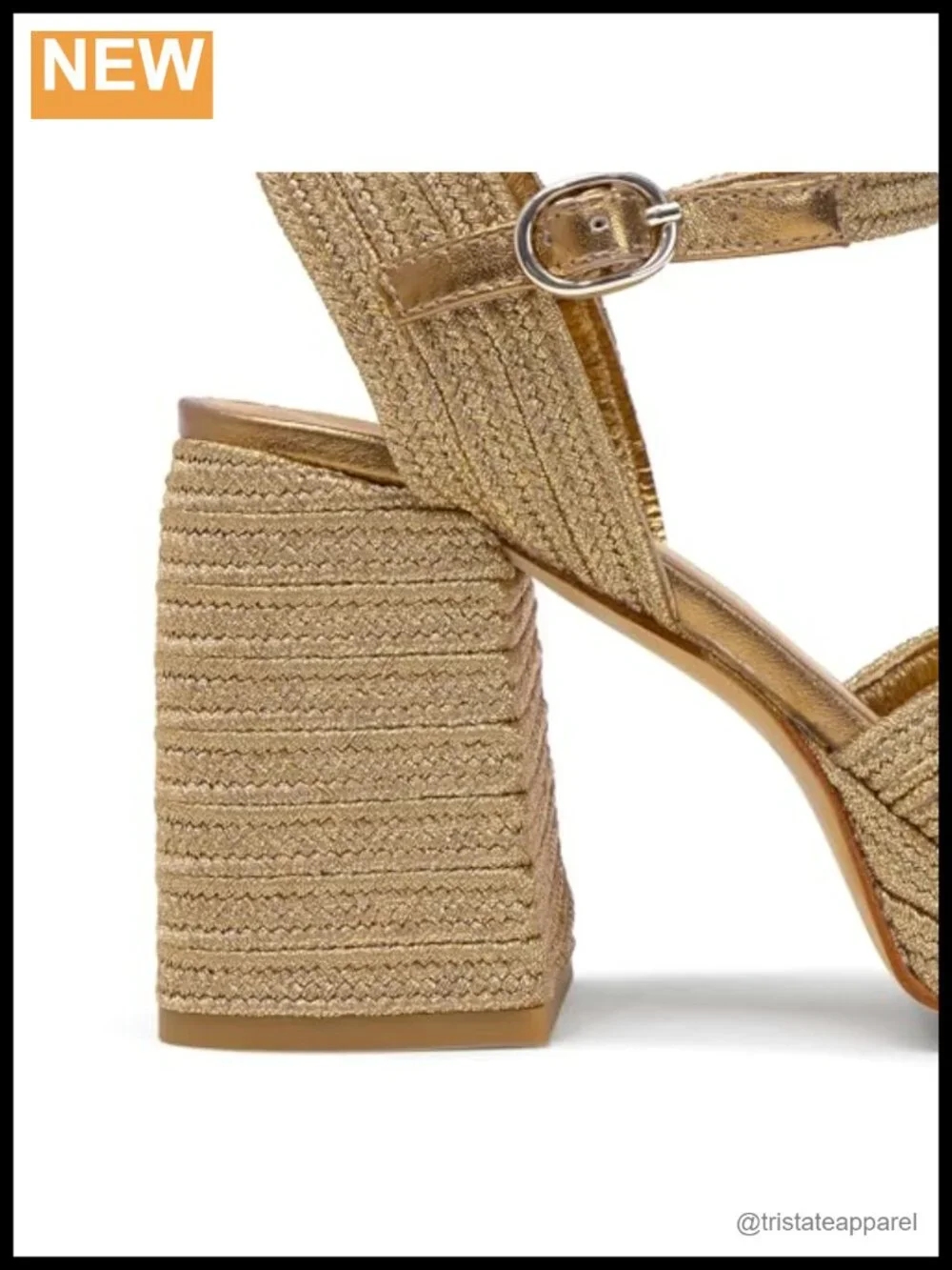 Metallic Weave Platform Sandal